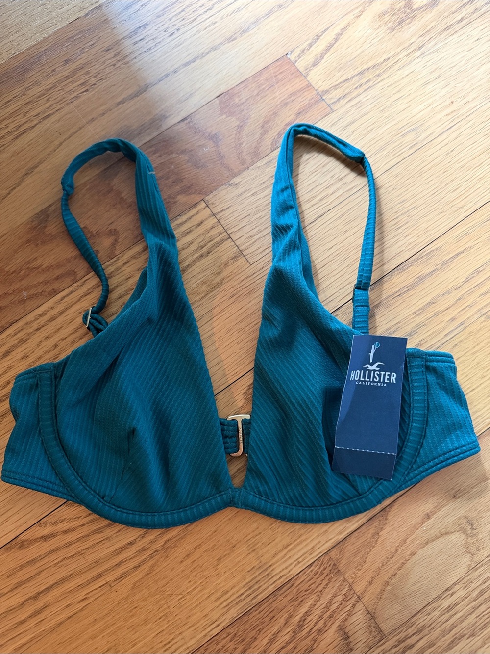 Hollister Emerald/Teal Ribbed Underwire Bikini top